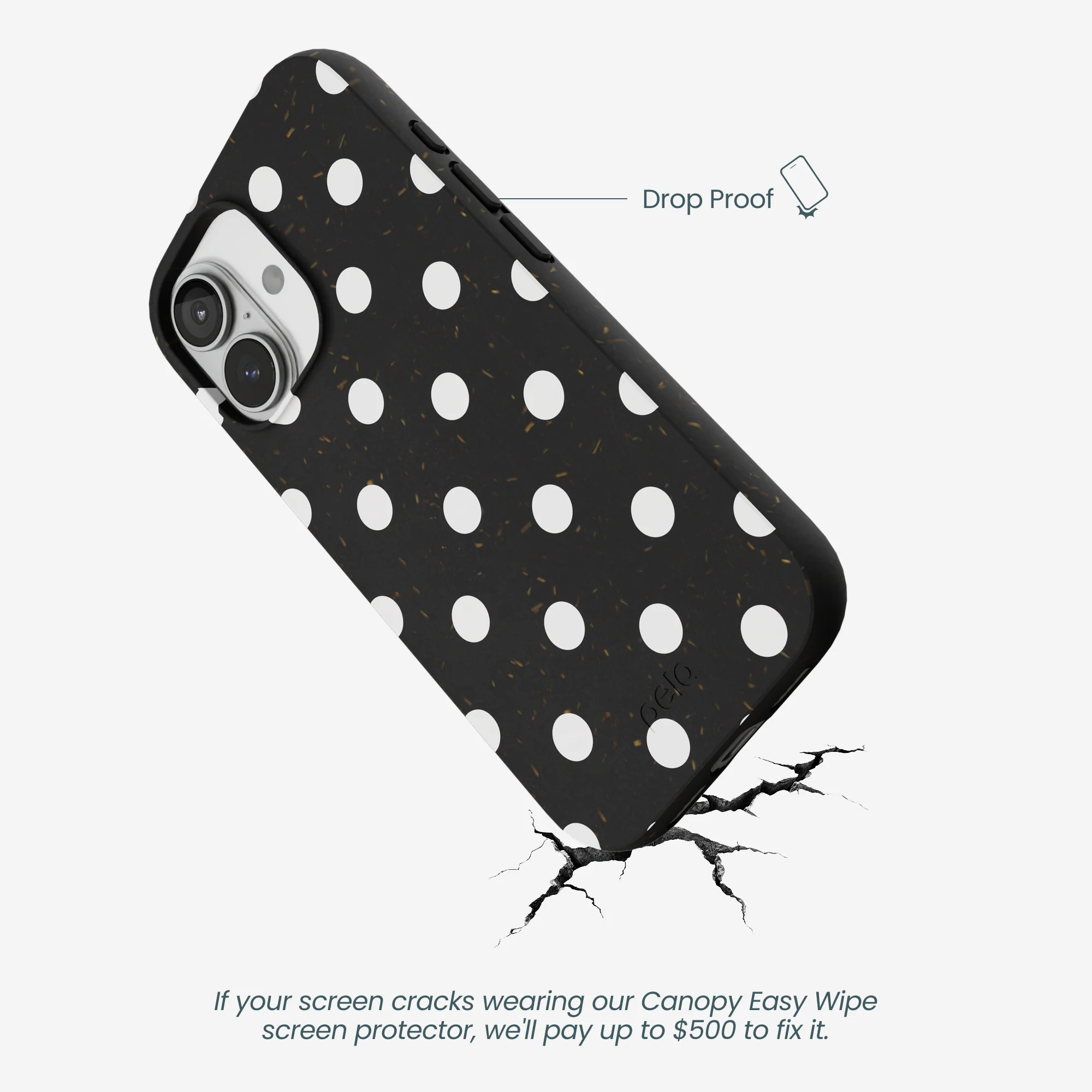 Black Polka Confetti iPhone 17 Case - Image 5