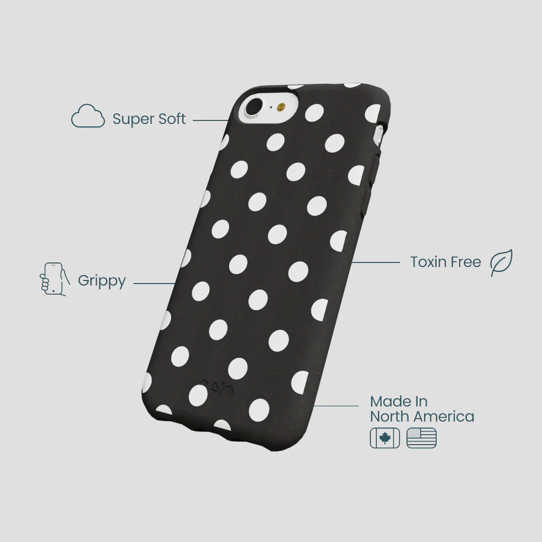 Black Polka Confetti iPhone 6/6s/7/8/SE Case - Image 4