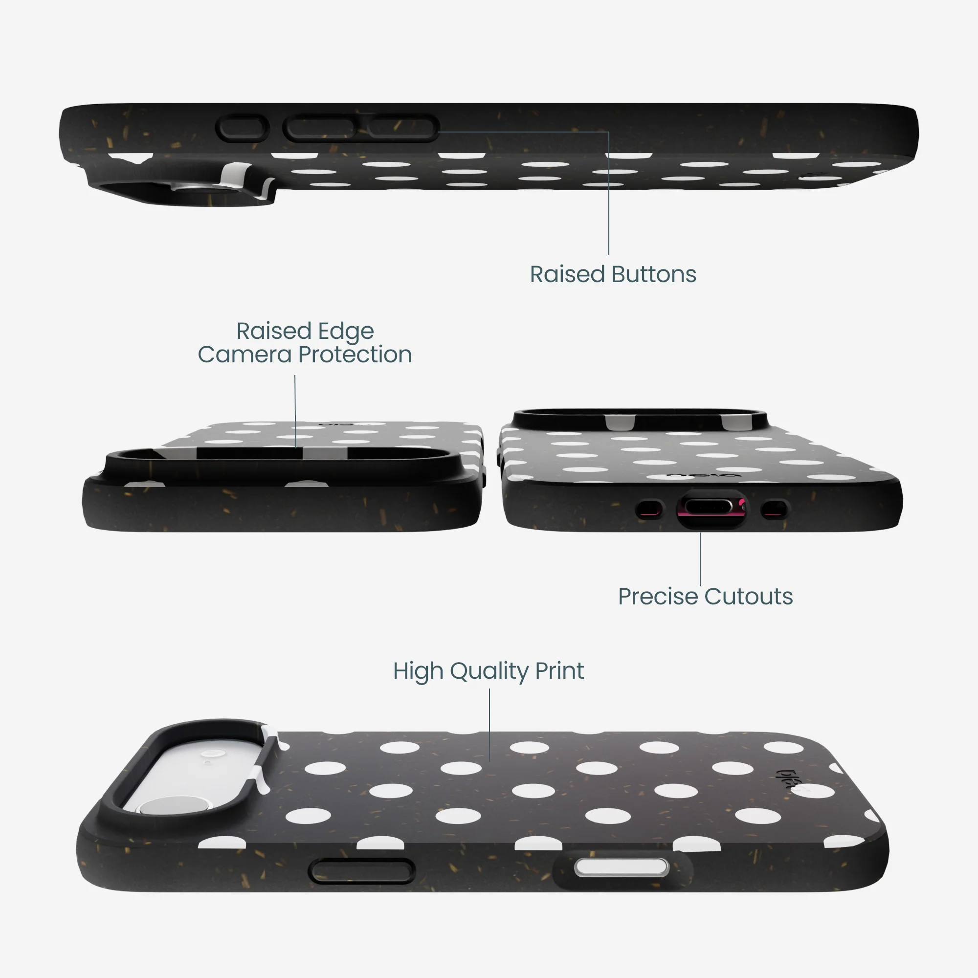 Black Polka Confetti iPhone Air Case - Image 3