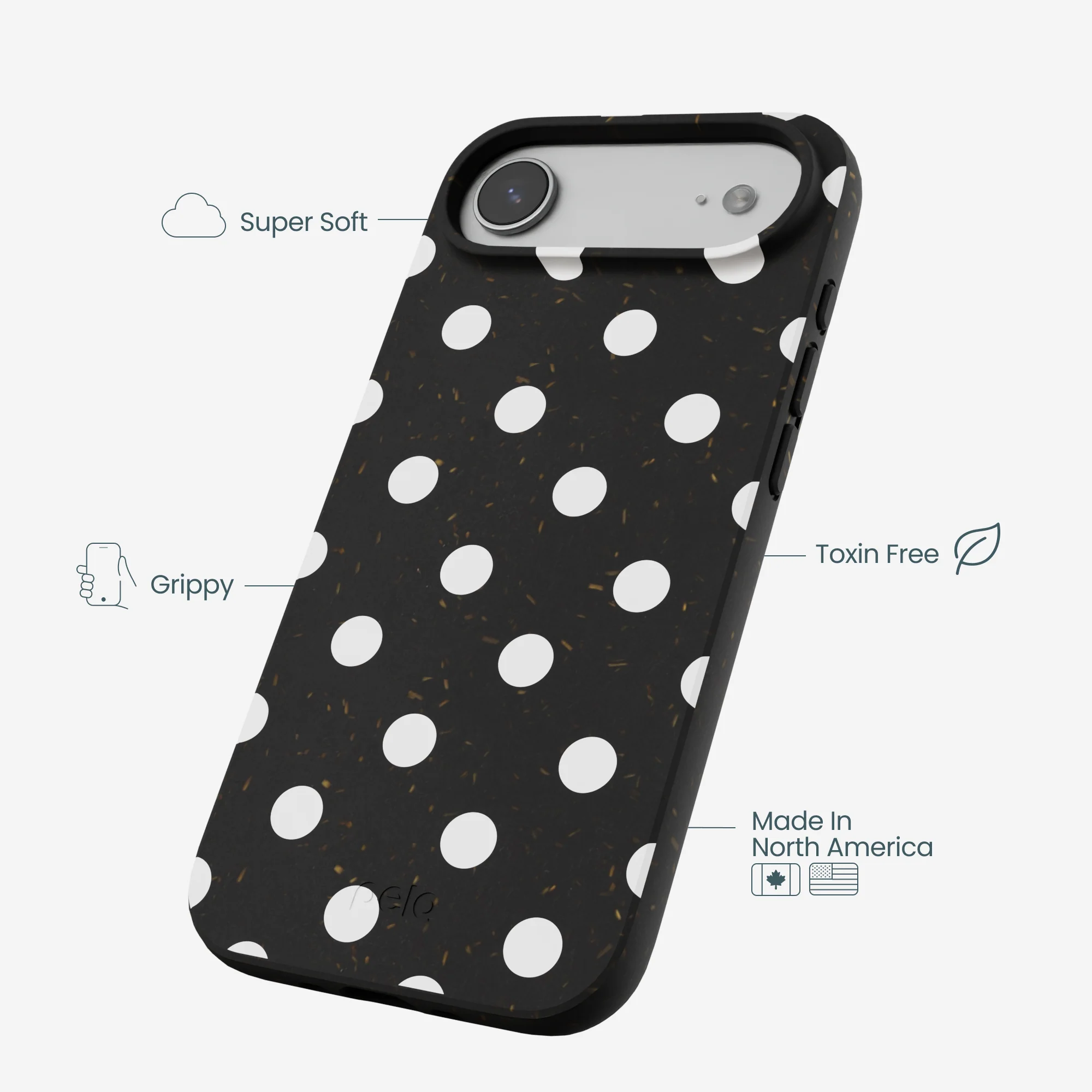Black Polka Confetti iPhone Air Case - Image 4