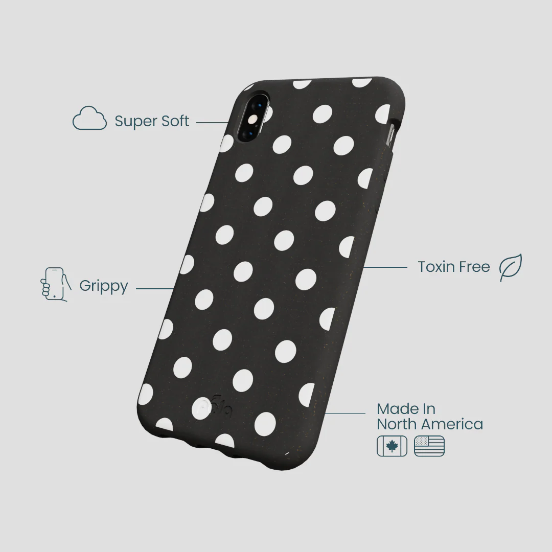 Black Polka Confetti iPhone XR Case - Image 4