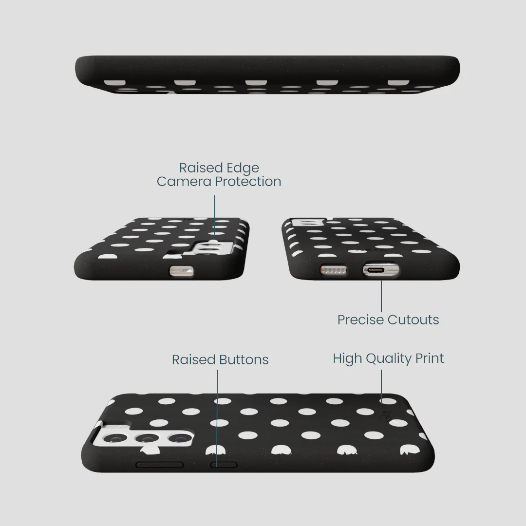 Black Polka Confetti Samsung Galaxy S21 Case - Image 3