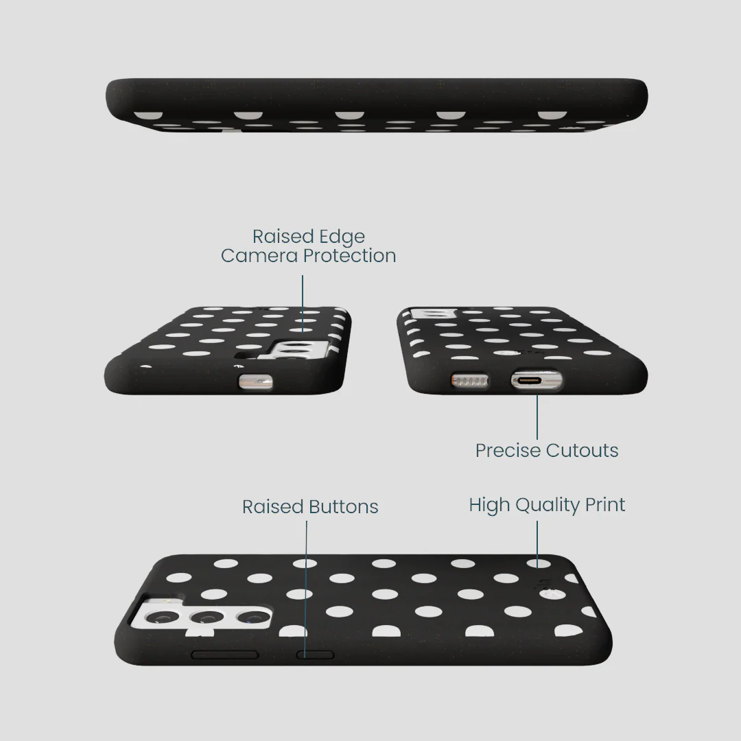 Black Polka Confetti Samsung Galaxy S22 Case - Image 3