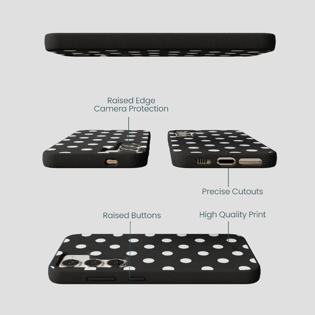 Black Polka Confetti Samsung Galaxy S23 Case - Image 3