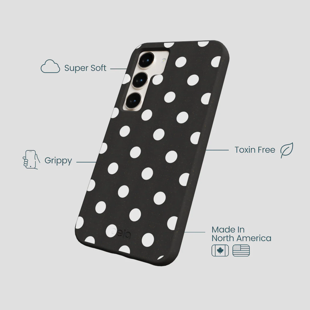 Black Polka Confetti Samsung Galaxy S23 Case - Image 4