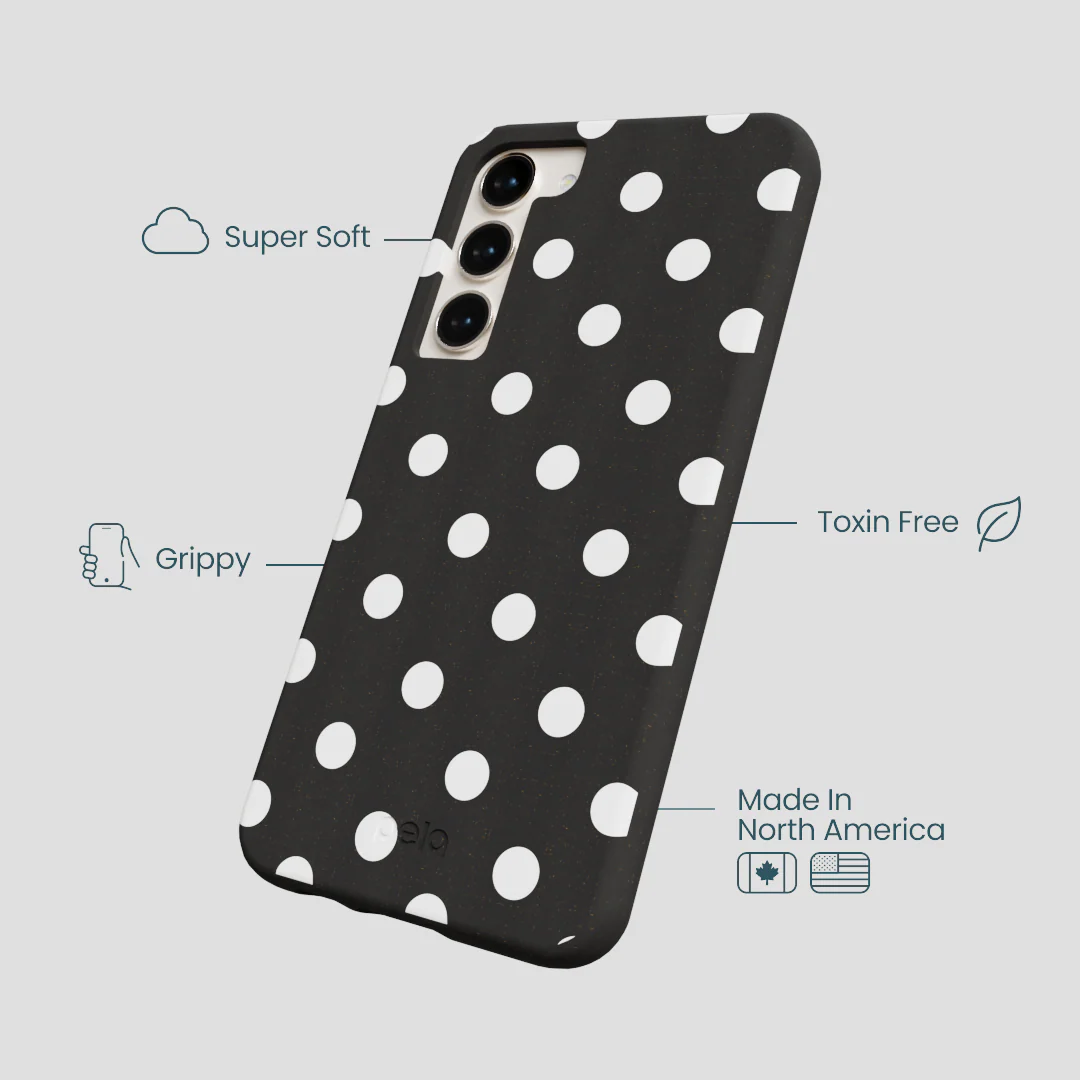 Black Polka Confetti Samsung Galaxy S23+(Plus) Case - Image 4