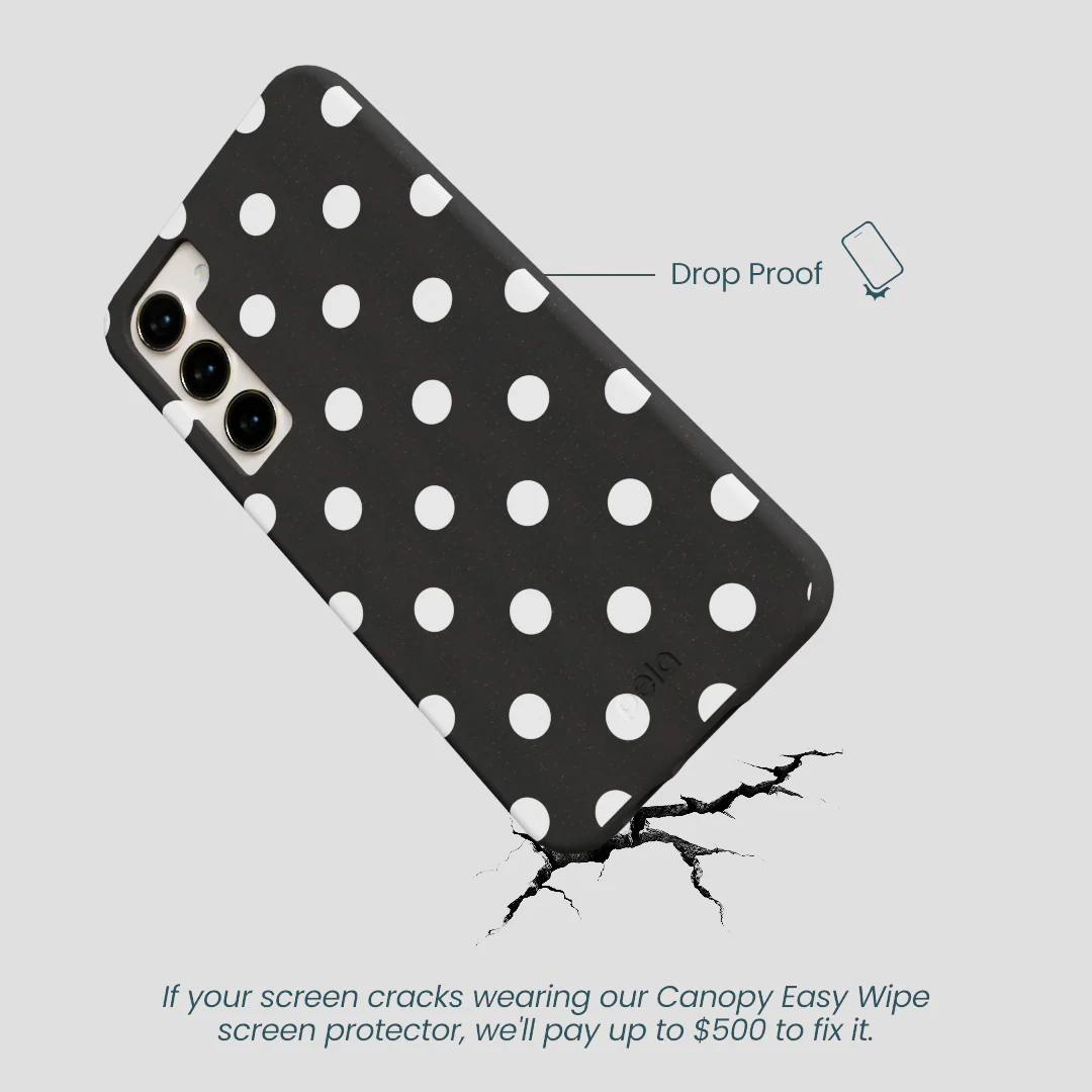 Black Polka Confetti Samsung Galaxy S23+(Plus) Case - Image 5