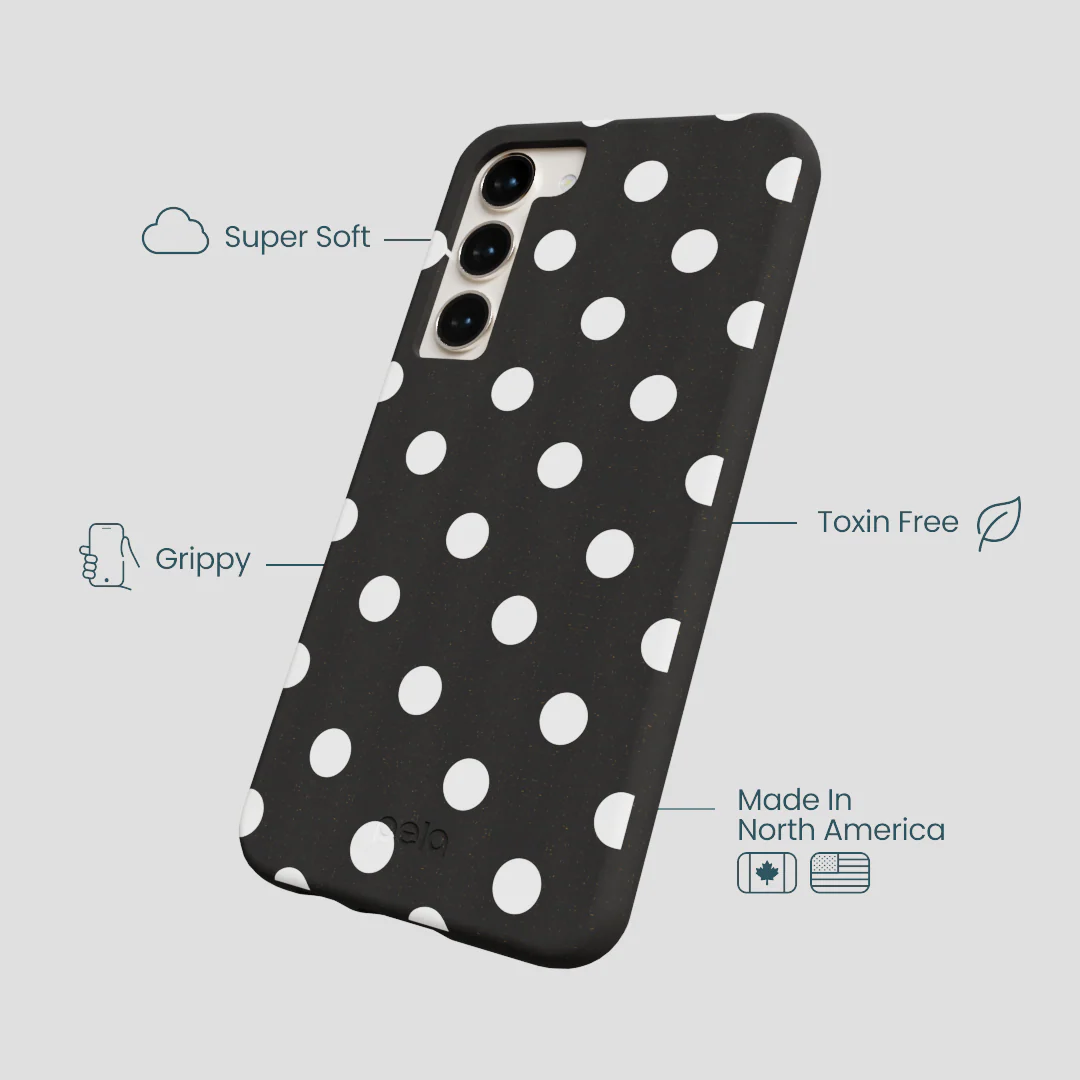 Black Polka Confetti Samsung Galaxy S24+(Plus) Case - Image 4