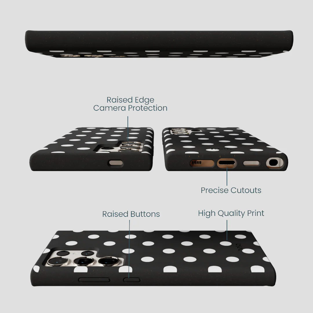 Black Polka Confetti Samsung Galaxy S24 Ultra Case - Image 3