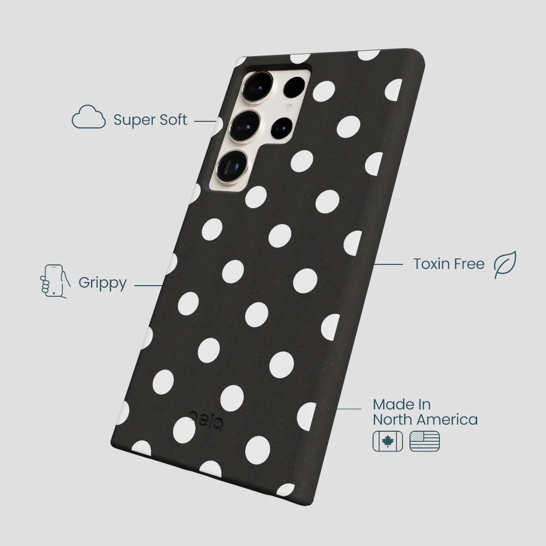 Black Polka Confetti Samsung Galaxy S24 Ultra Case - Image 4