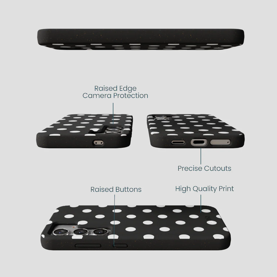 Black Polka Confetti Samsung Galaxy S25 Case - Image 3