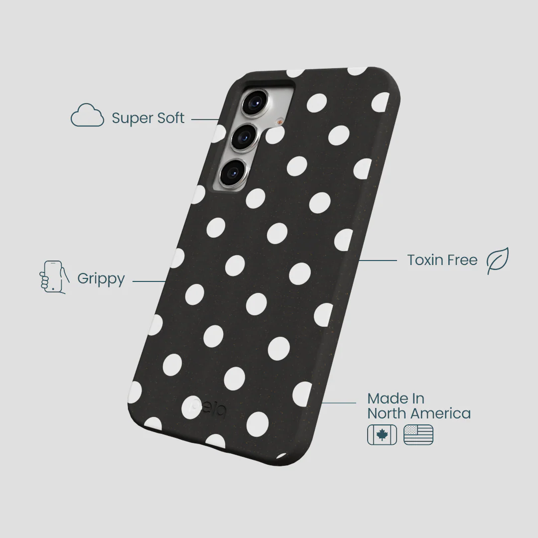 Black Polka Confetti Samsung Galaxy S25 Case - Image 4