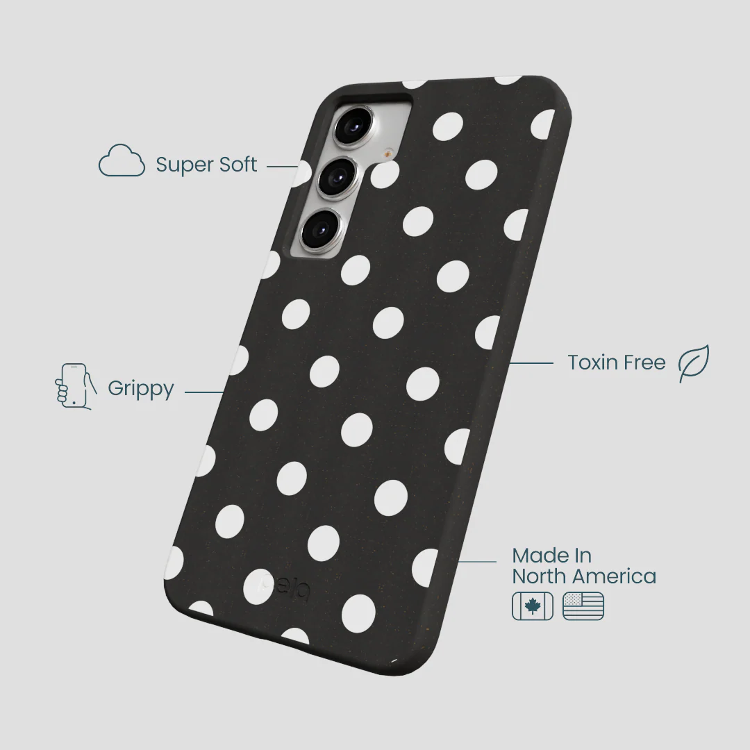 Black Polka Confetti Samsung Galaxy S25+(Plus) Case - Image 4