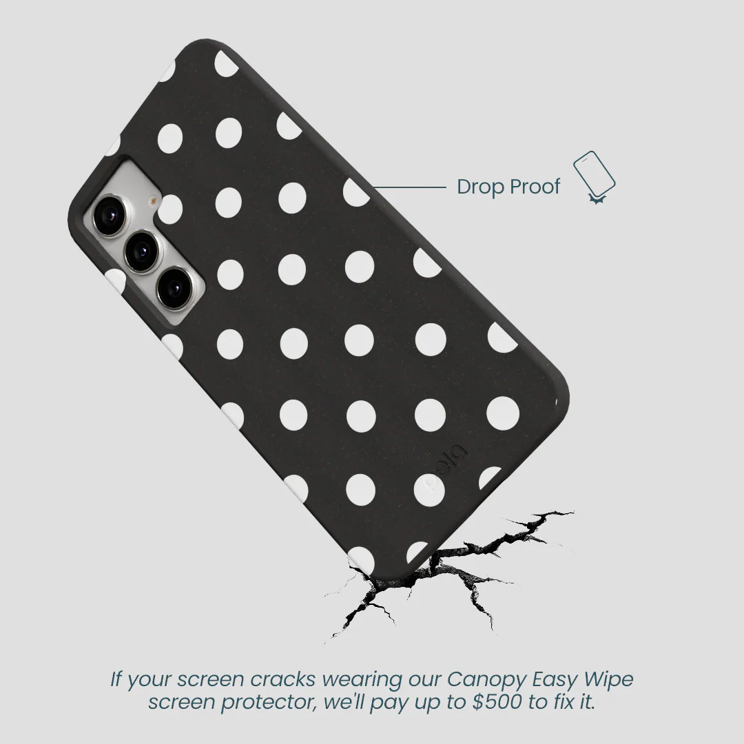Black Polka Confetti Samsung Galaxy S25+(Plus) Case - Image 5