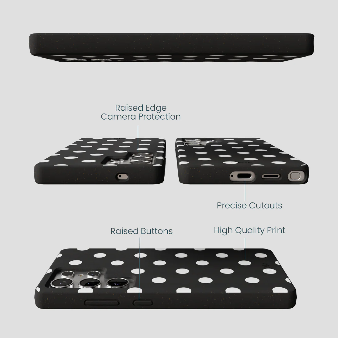 Black Polka Confetti Samsung Galaxy S25 Ultra Case - Image 3