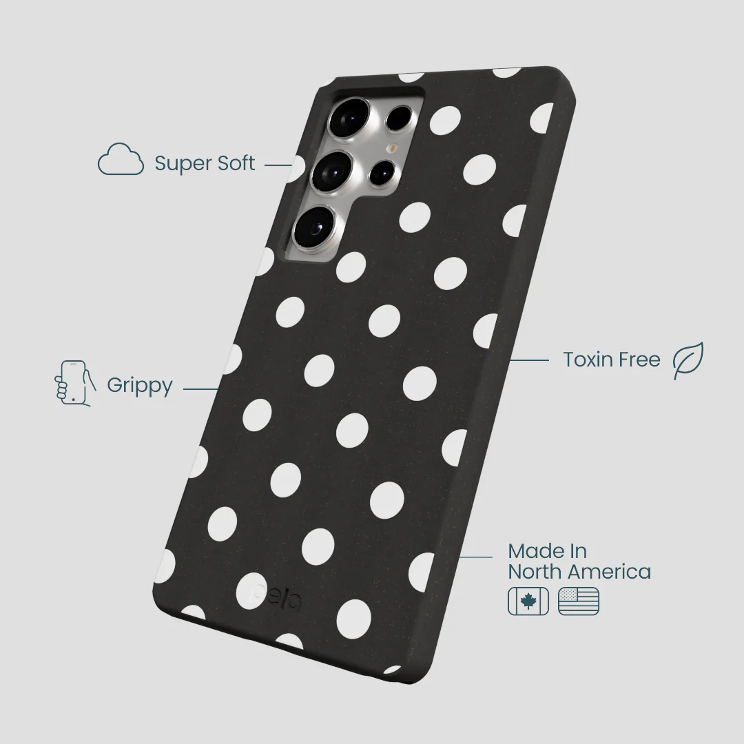 Black Polka Confetti Samsung Galaxy S25 Ultra Case - Image 4