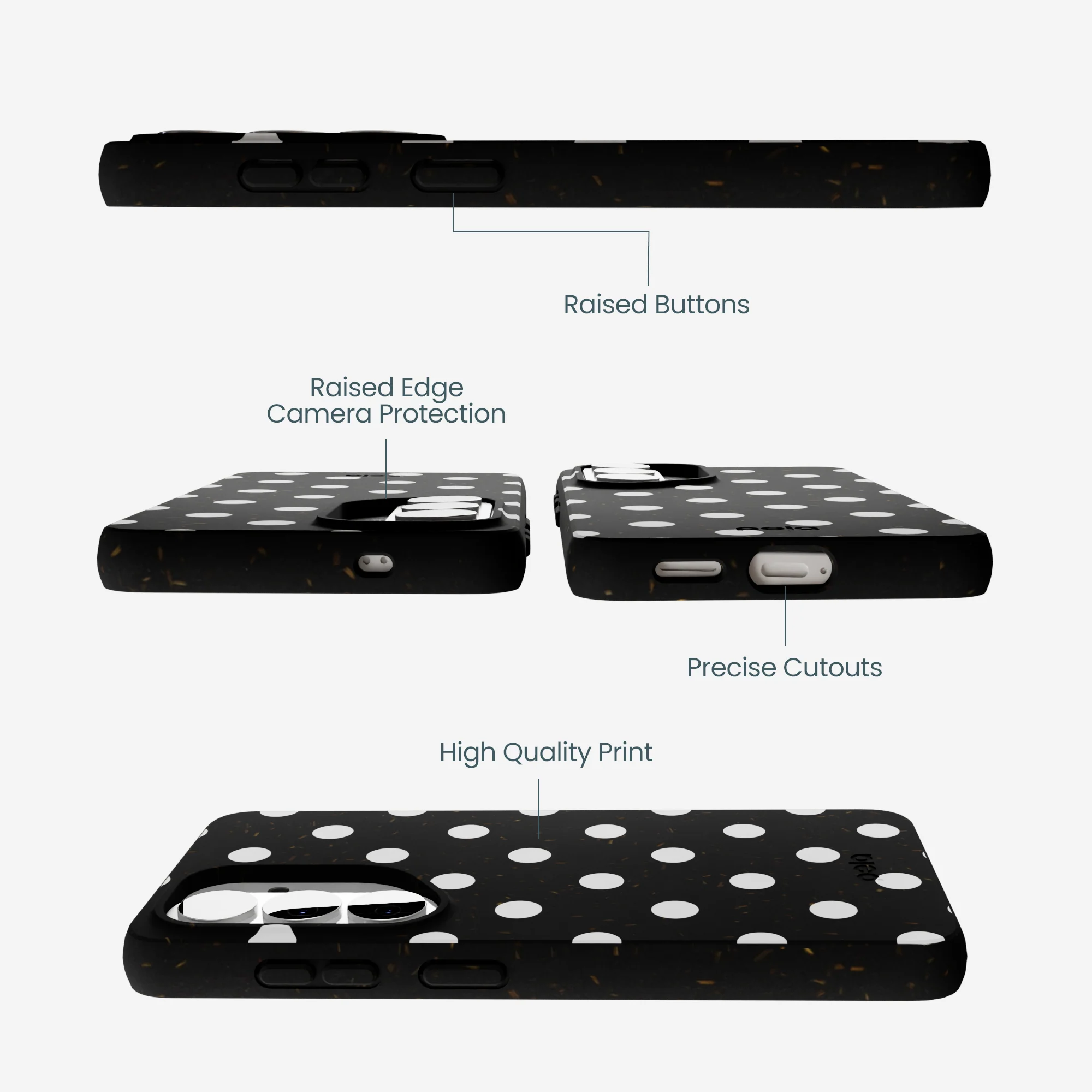 Black Polka Confetti Samsung Galaxy S26 Case - Image 3