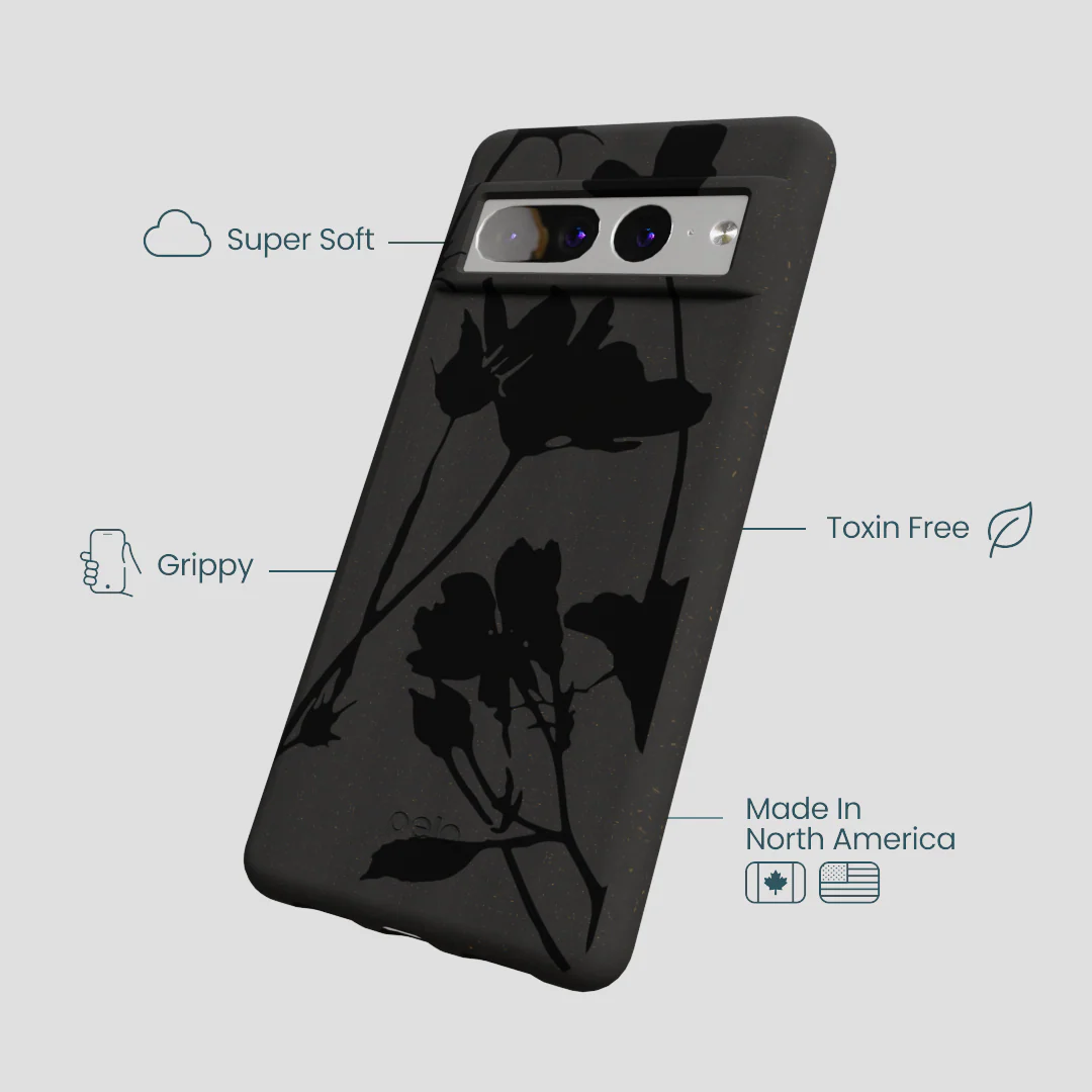 Black Shadow Petals Google Pixel 7 Pro Case - Image 4