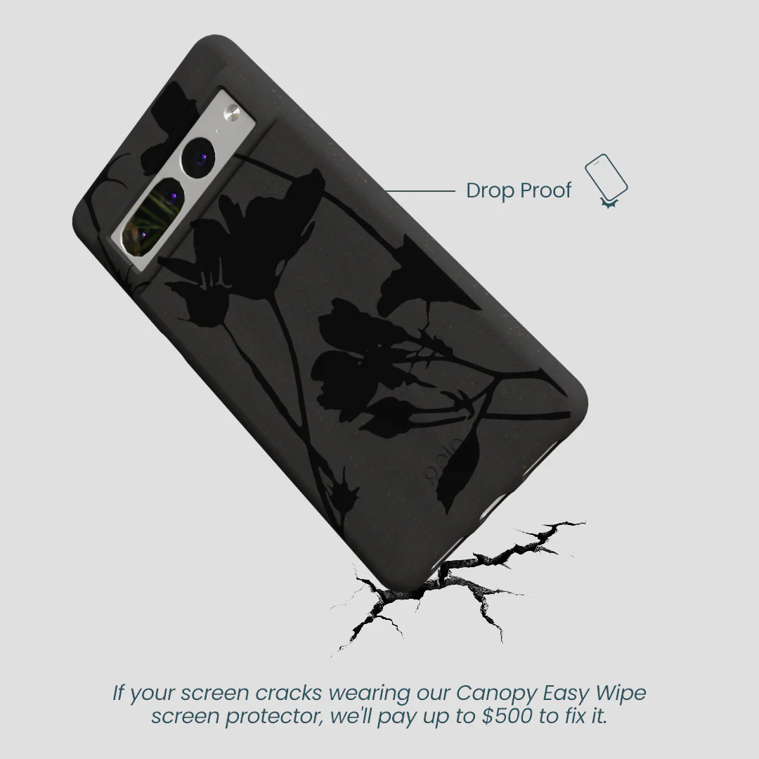 Black Shadow Petals Google Pixel 7 Pro Case - Image 5