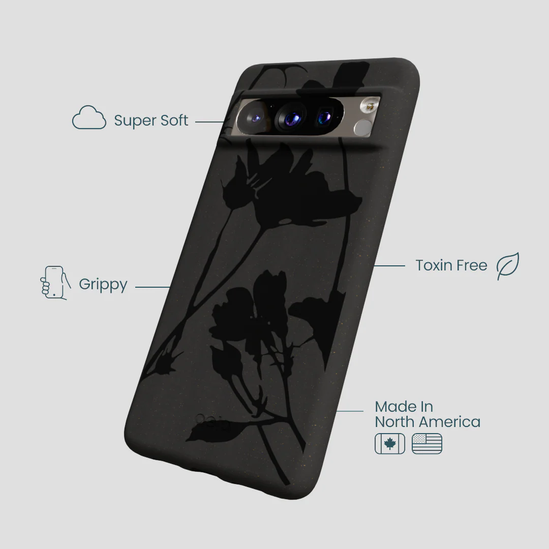 Black Shadow Petals Google Pixel 8 Pro Case - Image 4