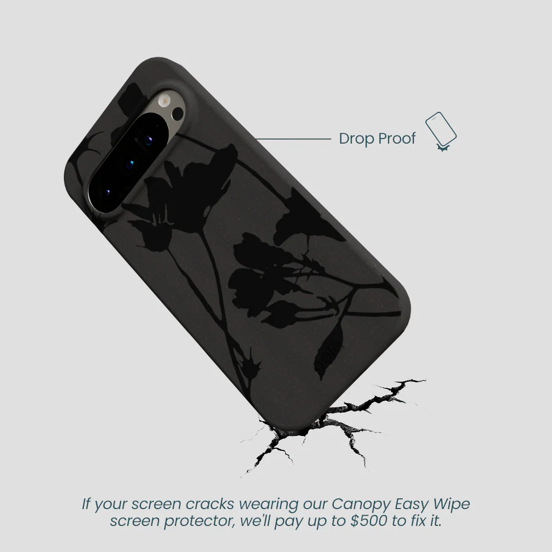 Black Shadow Petals Google Pixel 9/9 Pro Case - Image 5