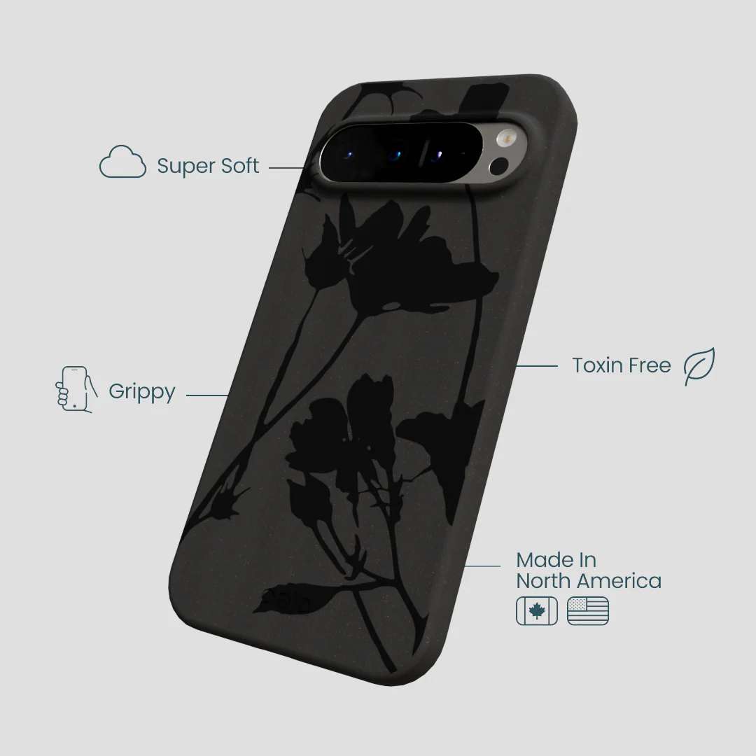 Black Shadow Petals Google Pixel 9 Pro XL Case - Image 4