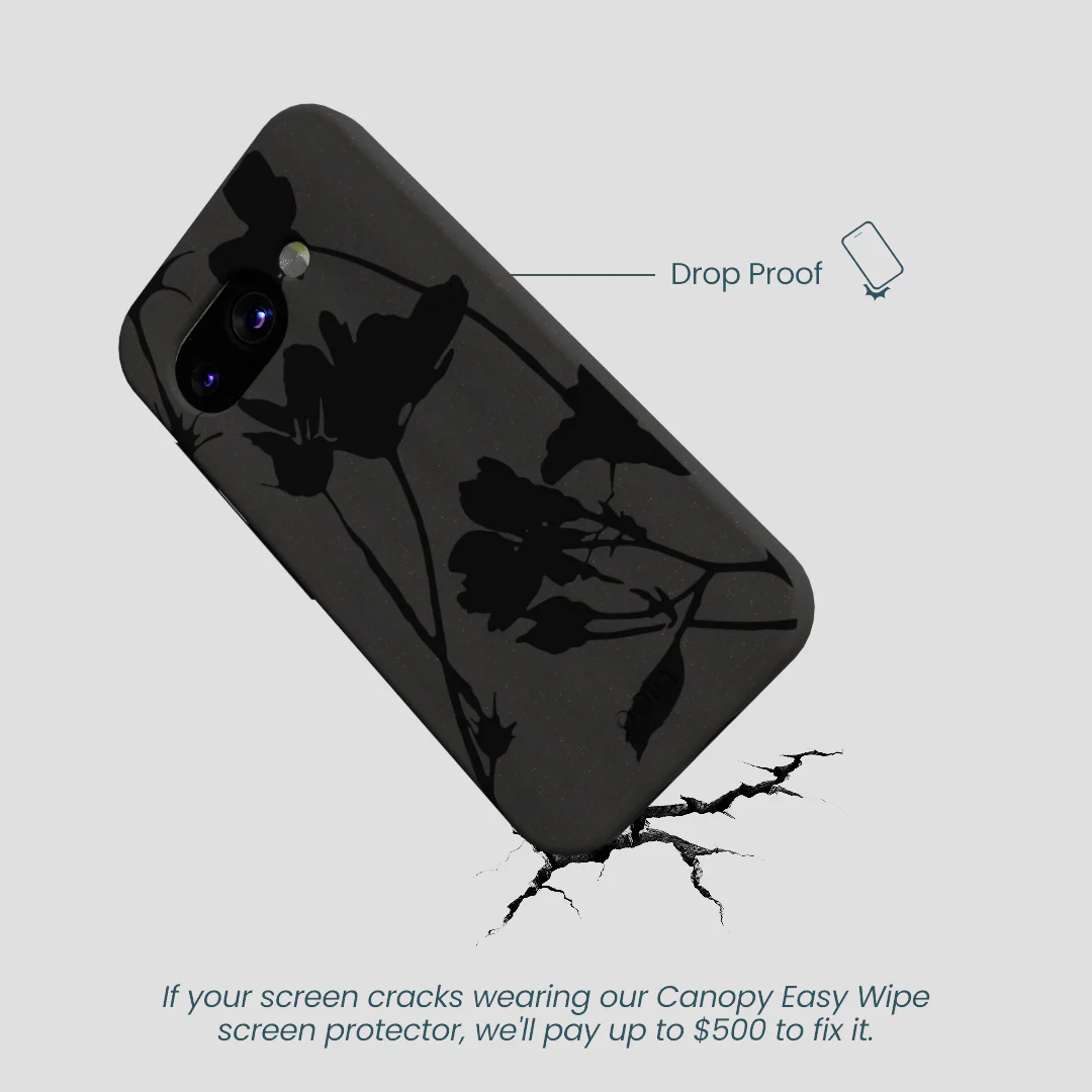Black Shadow Petals Google Pixel 9a Case - Image 5