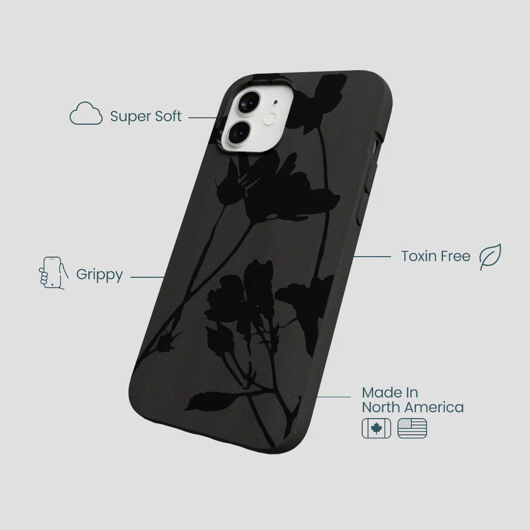 Black Shadow Petals iPhone 12/ iPhone 12 Pro Case - Image 4