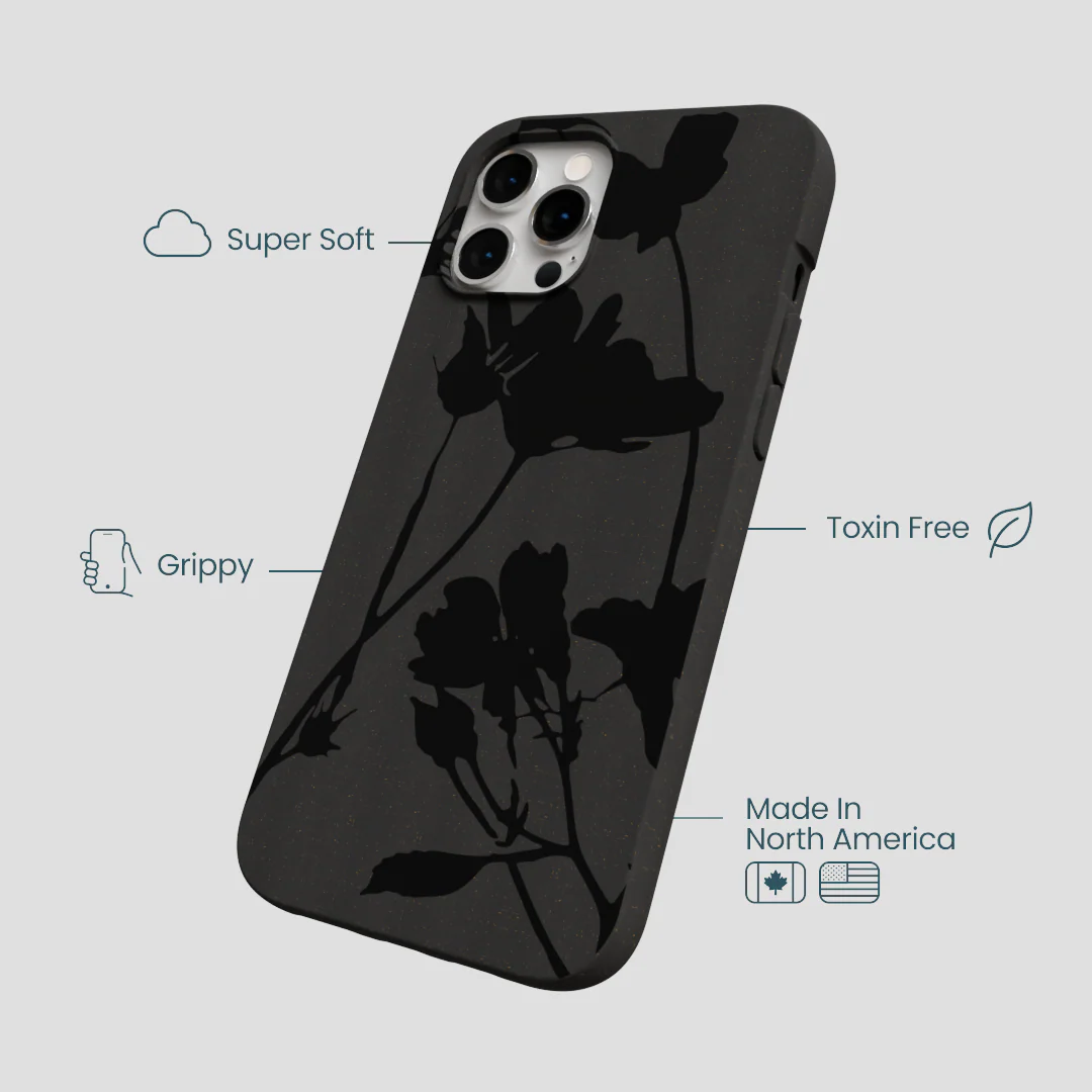 Black Shadow Petals iPhone 12 Pro Max Case - Image 4