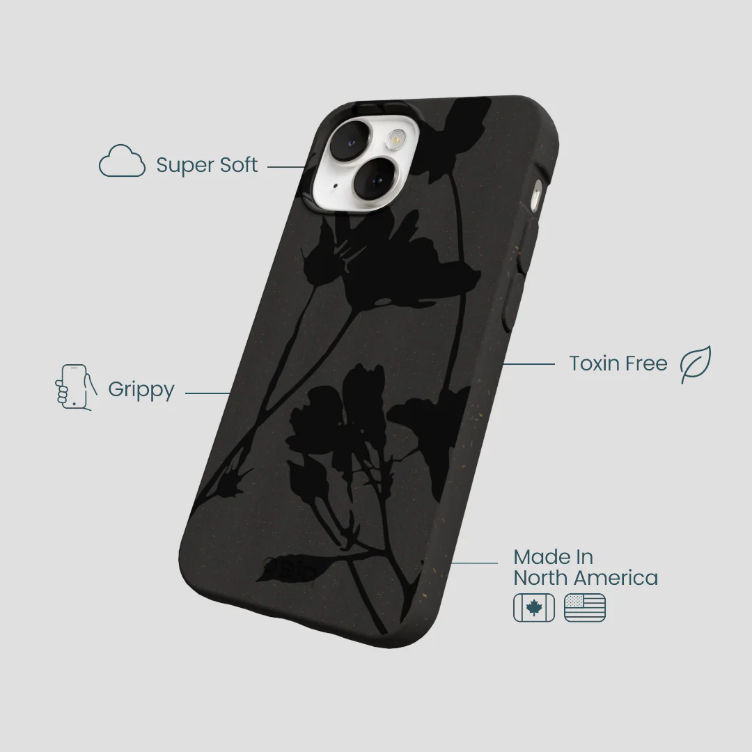 Black Shadow Petals iPhone 13 Case - Image 4