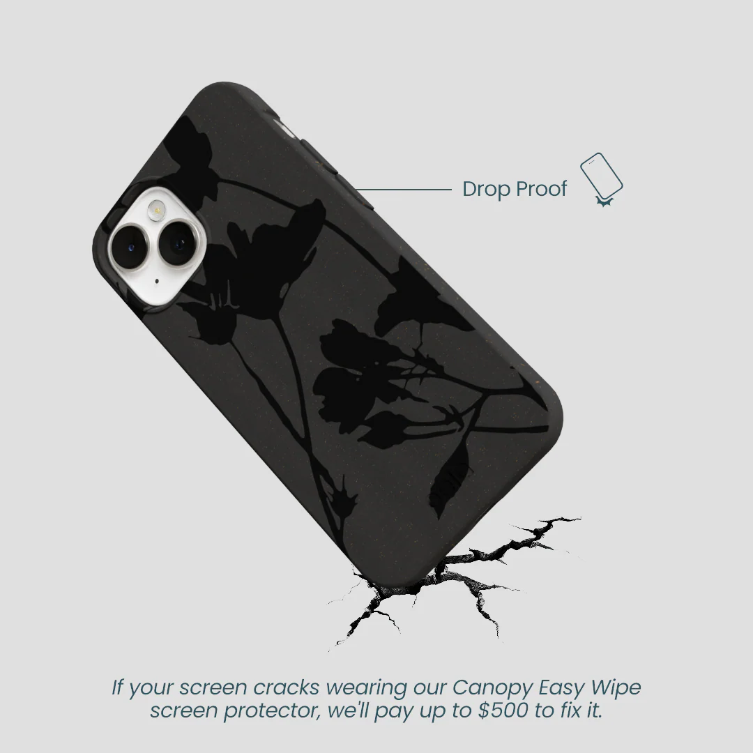 Black Shadow Petals iPhone 13 Case - Image 5