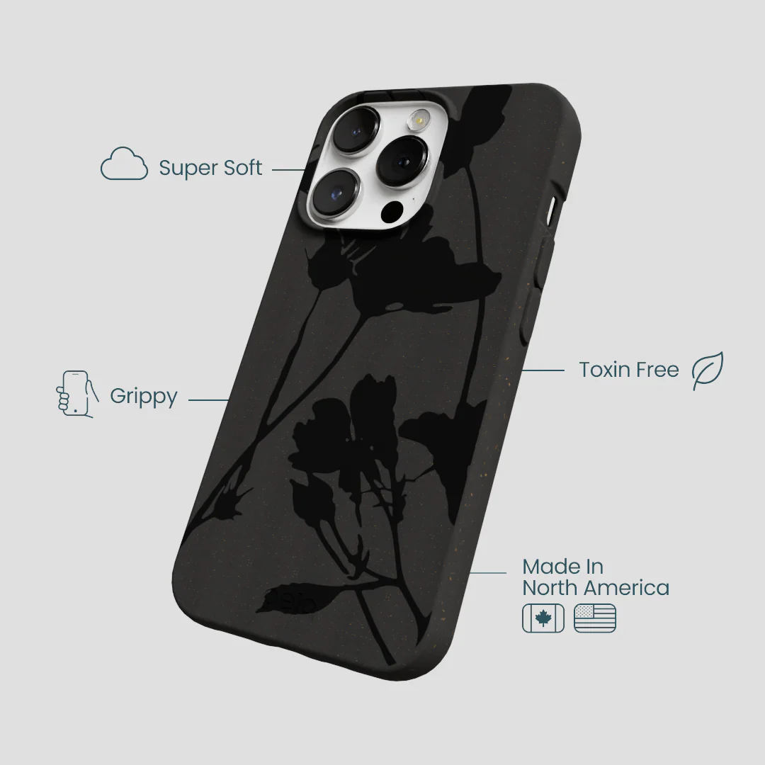Black Shadow Petals iPhone 13 Pro Max Case - Image 4