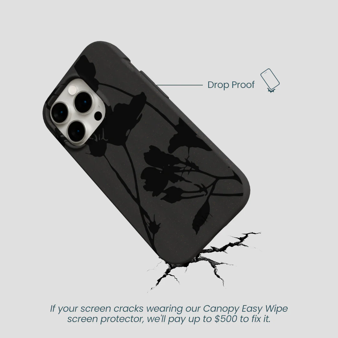 Black Shadow Petals iPhone 15 Pro Case - Image 5