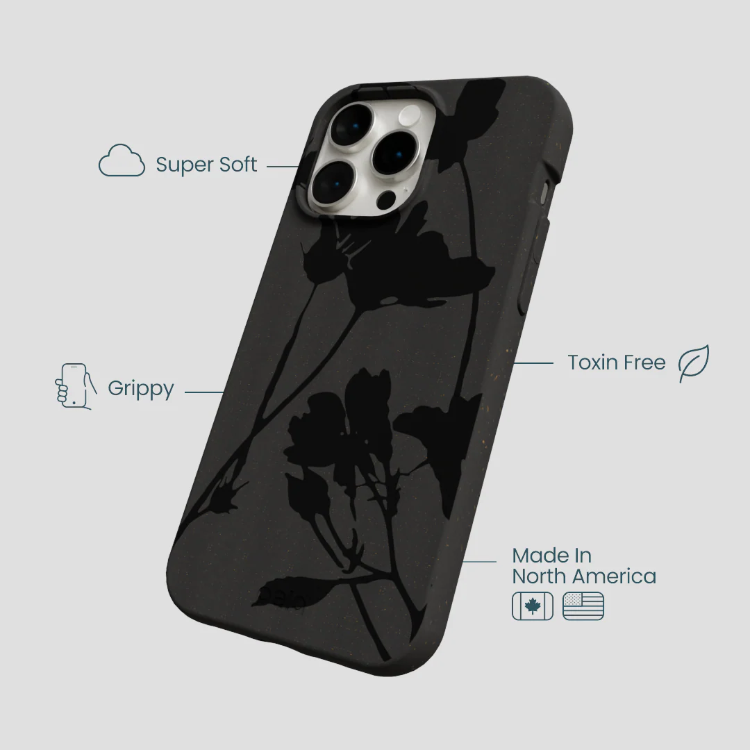 Black Shadow Petals iPhone 15 Pro Max Case - Image 4