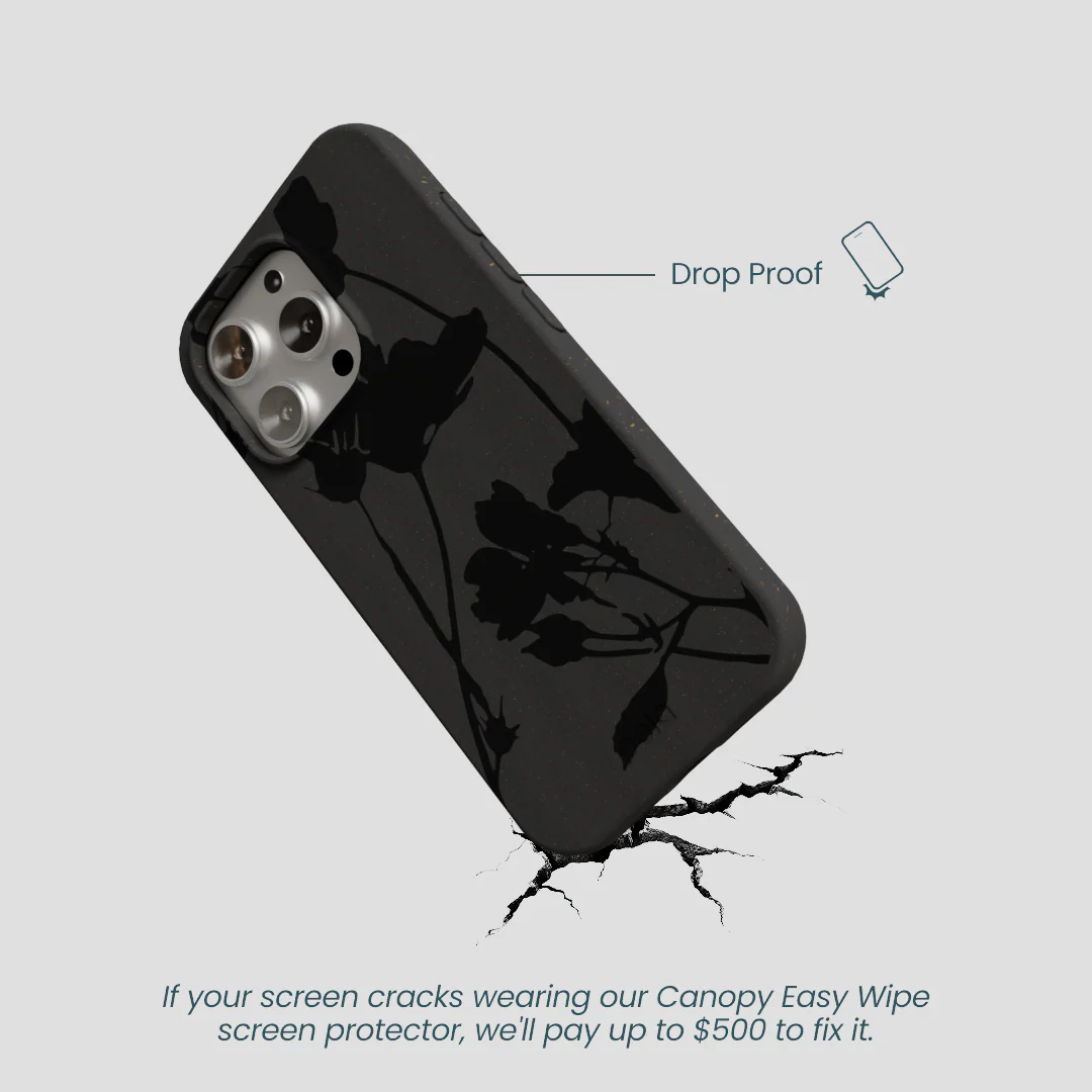 Black Shadow Petals iPhone 16 Pro Case - Image 5