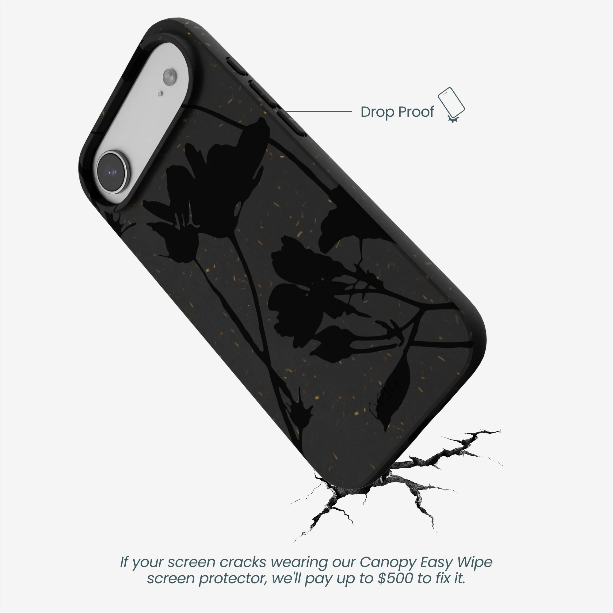 Black Shadow Petals iPhone Air Case - Image 5