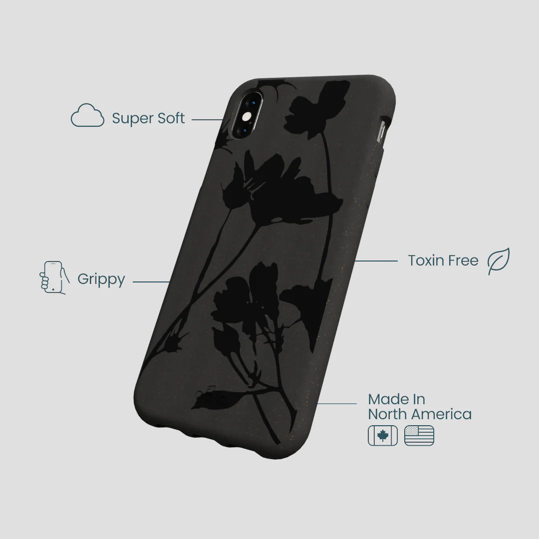 Black Shadow Petals iPhone XR Case - Image 4