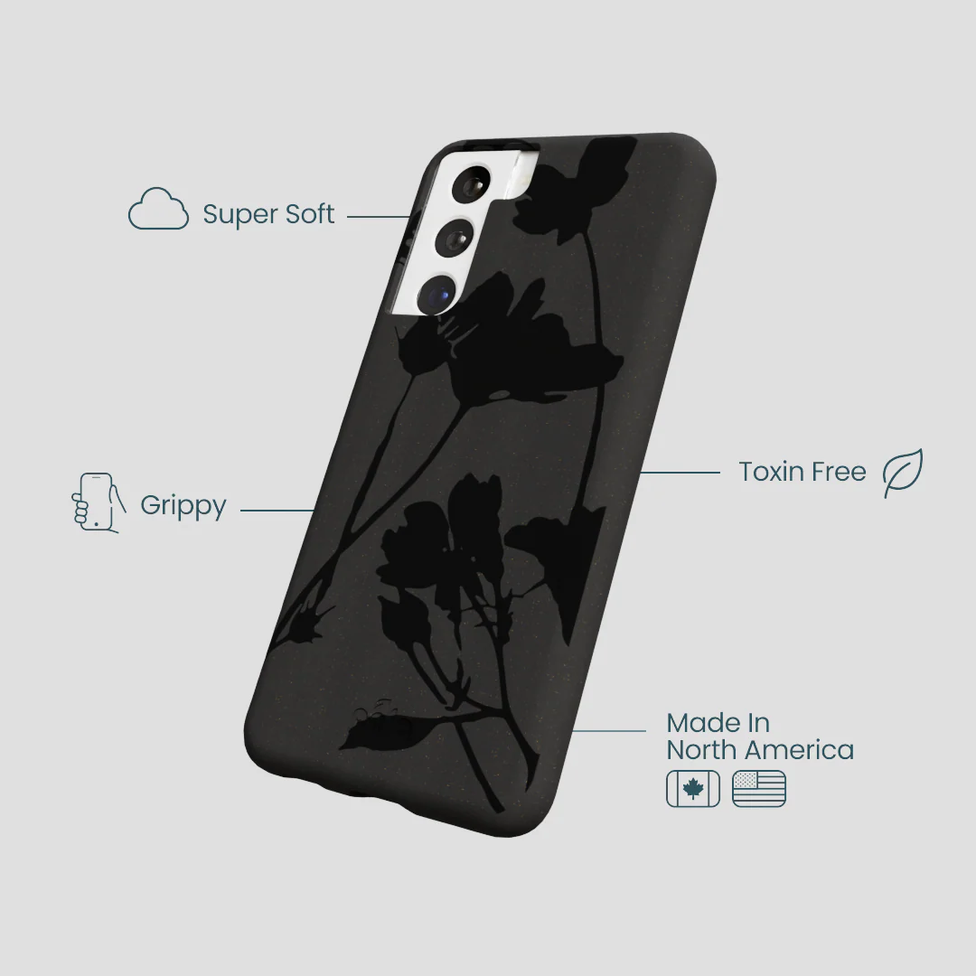 Black Shadow Petals Samsung Galaxy S21 Case - Image 4