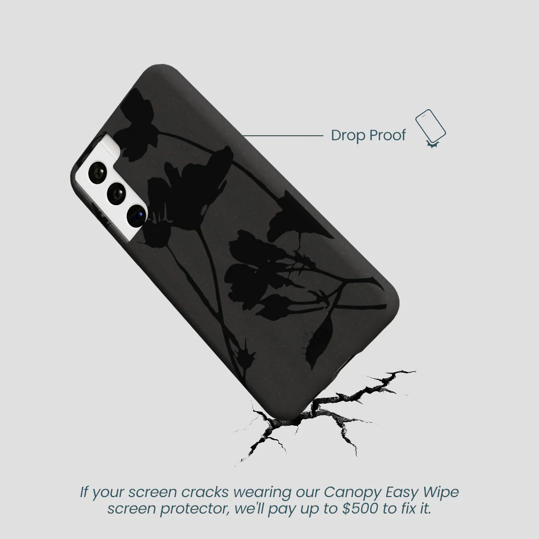 Black Shadow Petals Samsung Galaxy S21 Case - Image 5