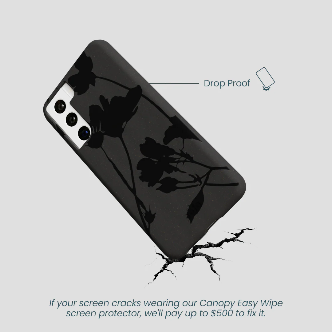 Black Shadow Petals Samsung Galaxy S22 Case - Image 5