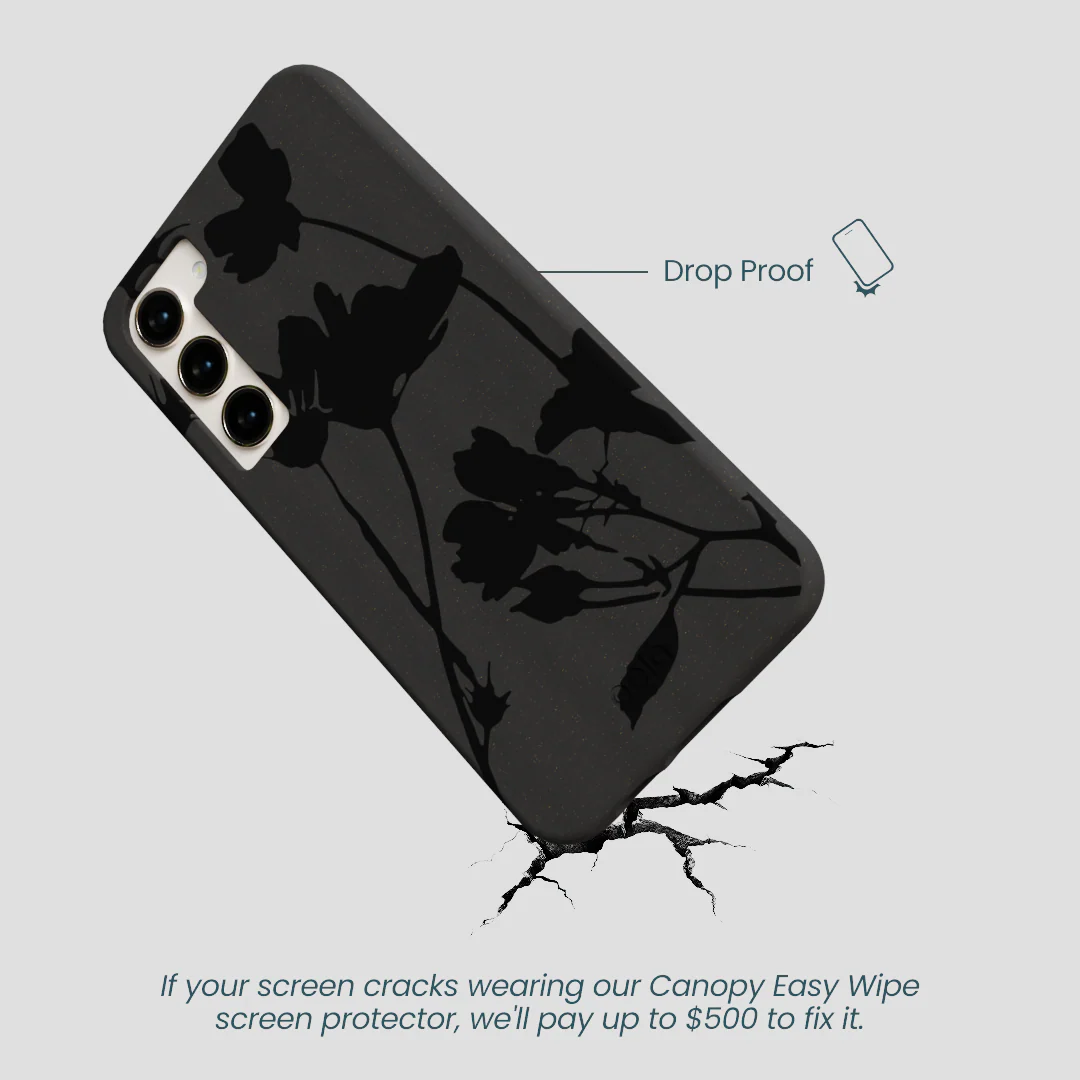 Black Shadow Petals Samsung Galaxy S23+(Plus) Case - Image 5