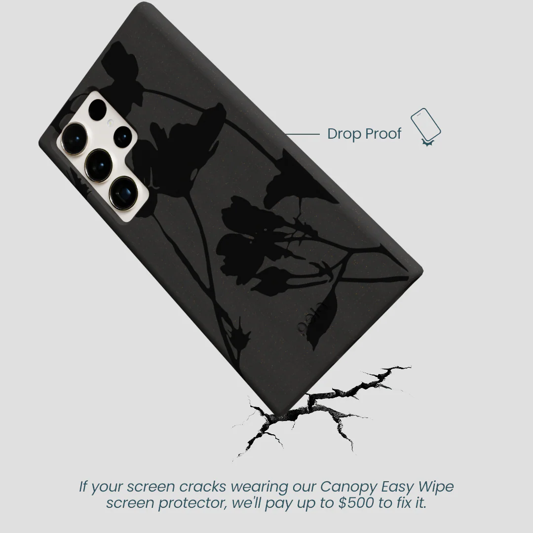 Black Shadow Petals Samsung Galaxy S24 Ultra Case - Image 5