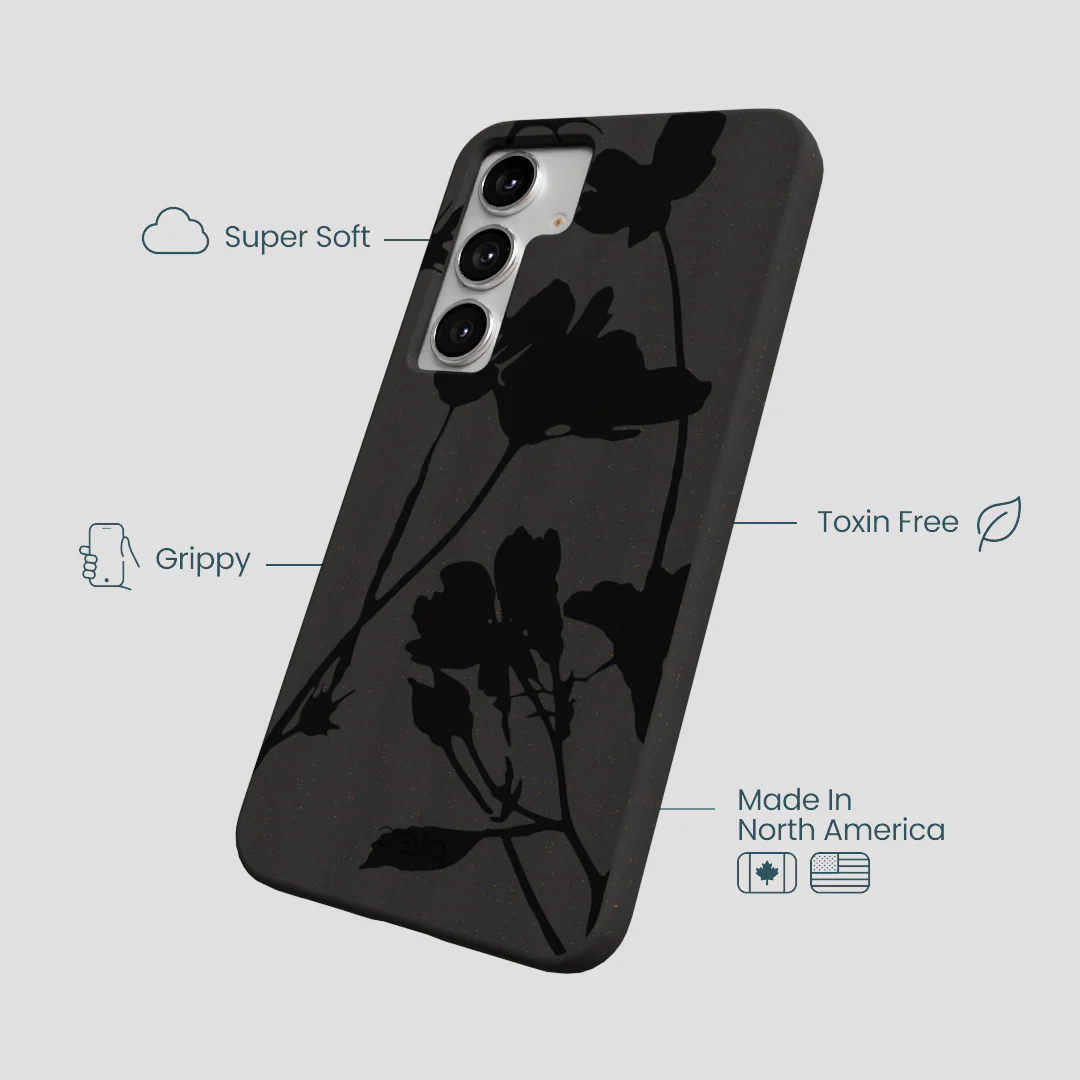 Black Shadow Petals Samsung Galaxy S25+(Plus) Case - Image 4