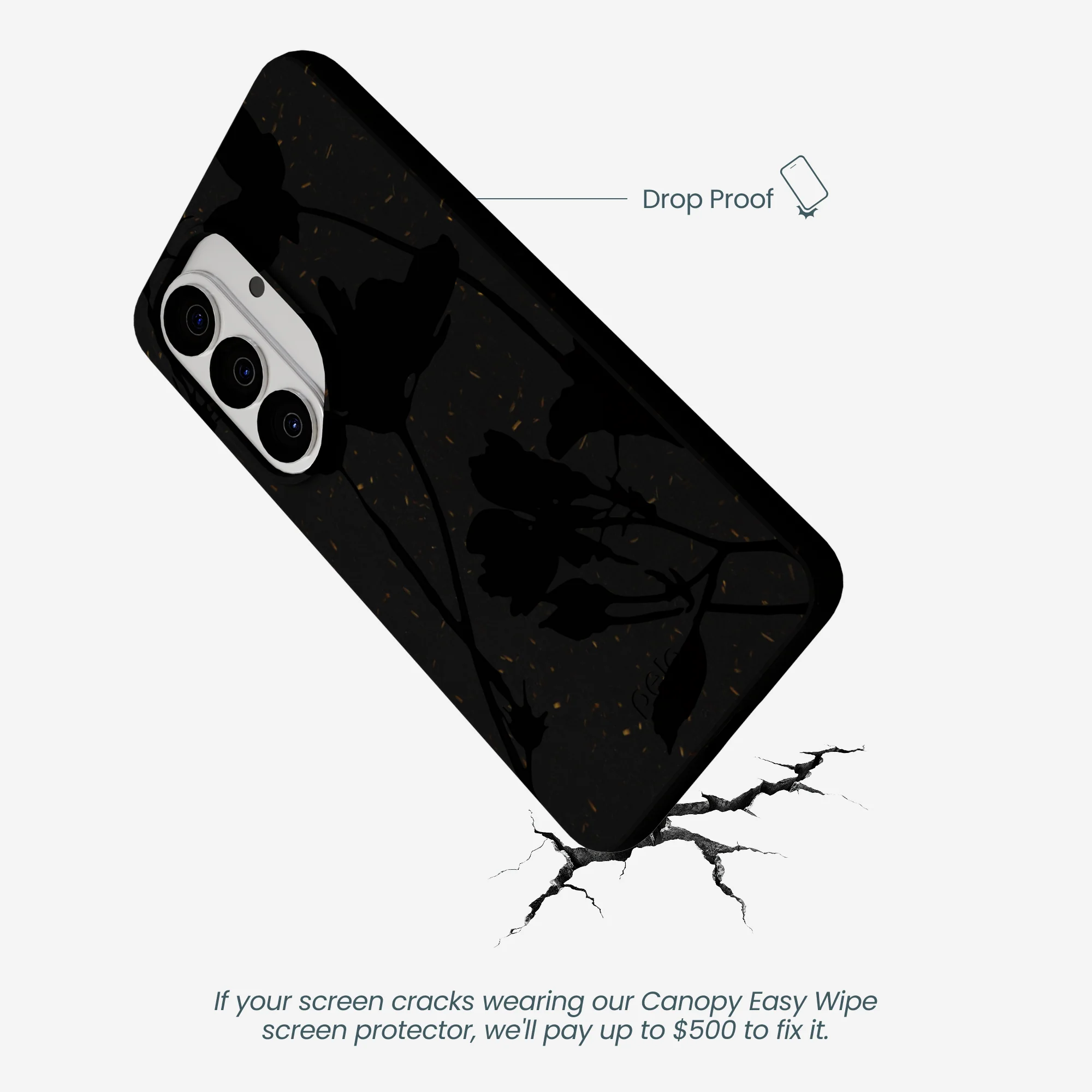 Black Shadow Petals Samsung Galaxy S26 Case - Image 5