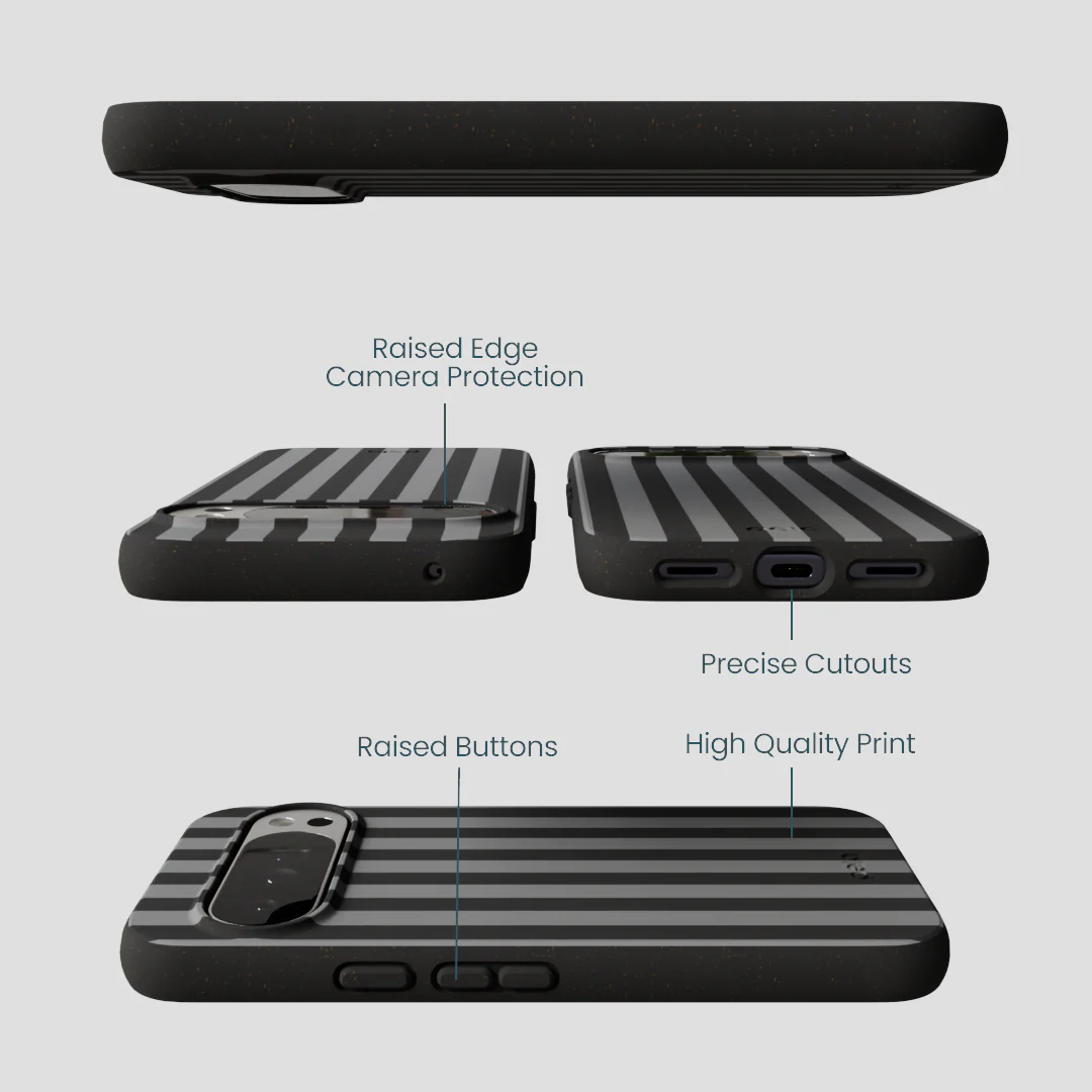 Black Shadow Stripes Google Pixel 10 Pro XL Case - Image 2