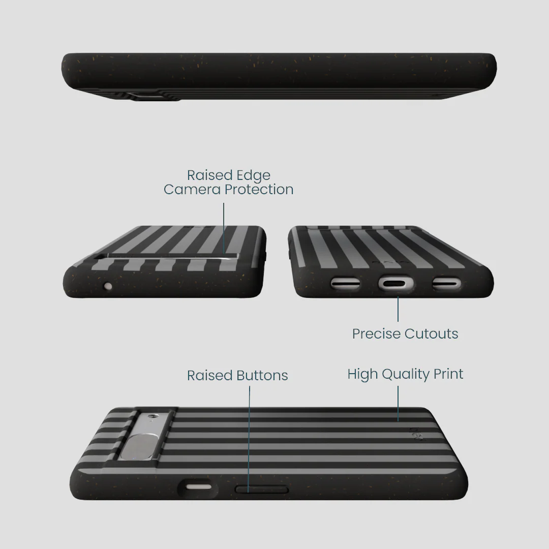 Black Shadow Stripes Google Pixel 7 Case - Image 2