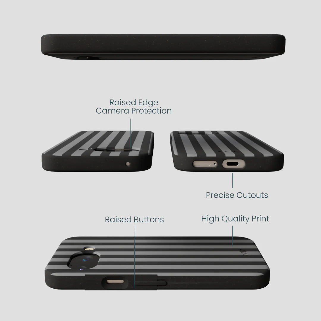 Black Shadow Stripes Google Pixel 9a Case - Image 2