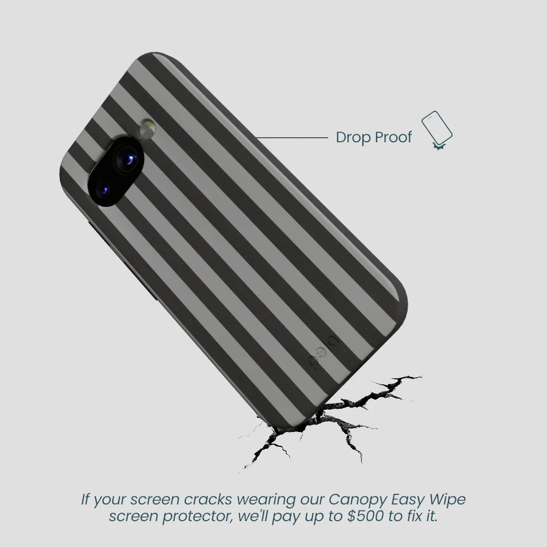 Black Shadow Stripes Google Pixel 9a Case - Image 4
