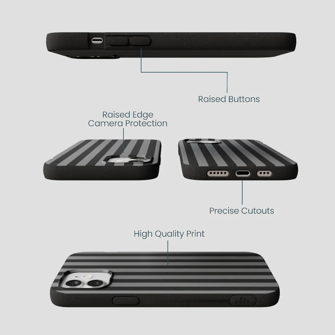 Black Shadow Stripes iPhone 12/ iPhone 12 Pro Case - Image 3
