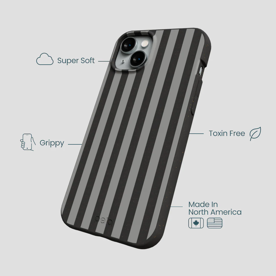 Black Shadow Stripes iPhone 14 Plus Case - Image 4